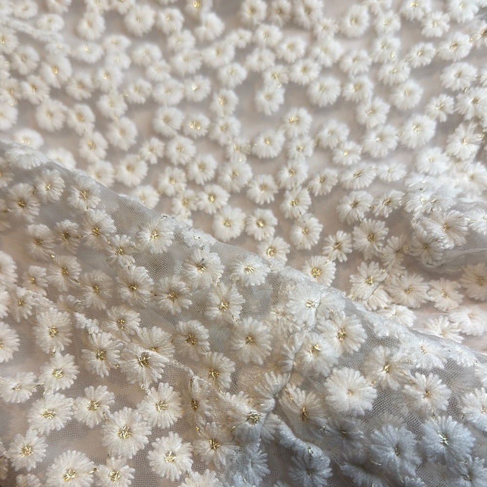Zara White Ruffled Tiered mini dress sz S white flowers - Picture 2 of 5